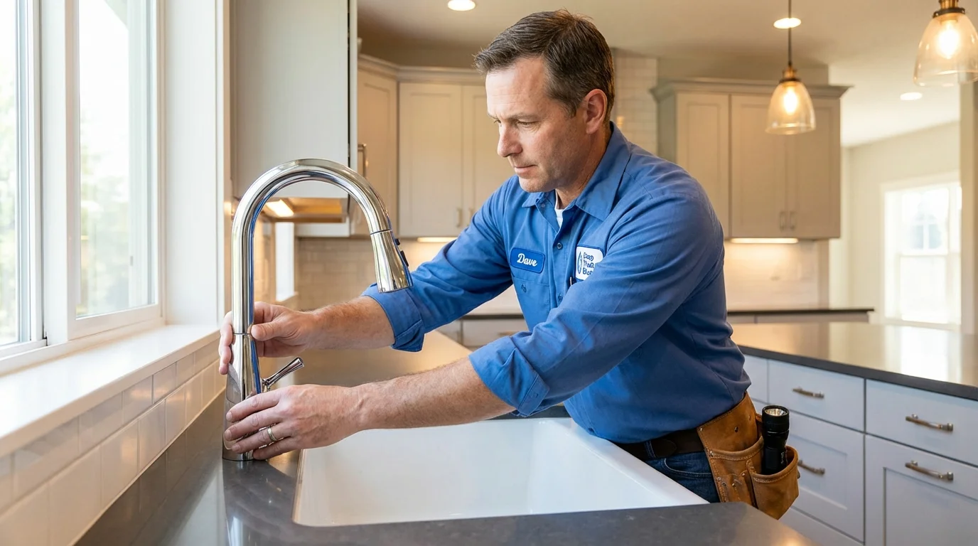 Kitchen faucet installation by Johns Plumbing LLC in Oconto Falls
